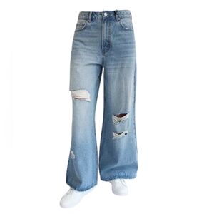 Almost Famous Junior's Ripped Wide-Leg Jeans